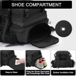 45L Military Tactical Backpack with Shoe Compartment