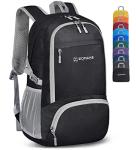 ZOMAKE 30L Lightweight Packable Black Backpack