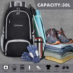 ZOMAKE 30L Lightweight Packable Black Backpack