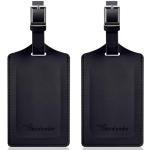 Travelambo Black Luggage Tags 2-Pack - Privacy Protection