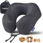 Napfun Memory Foam Travel Neck Pillow - Black