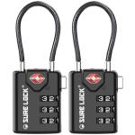 SURE LOCK TSA Approved Luggage Locks - 2 Pack