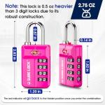 TSA Approved 4-Digit Combination Luggage Lock - Pink