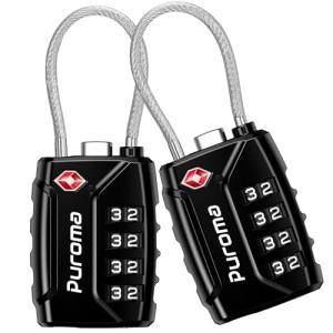 Puroma TSA Approved 4-Digit Luggage Locks - 2 Pack