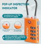 Anvil TSA 4-Digit Luggage Locks, Orange (2-Pack)