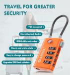 Anvil TSA 4-Digit Luggage Locks, Orange (2-Pack)