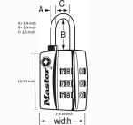 Master Lock TSA-Approved Black Luggage Lock