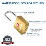 4 Pack TSA Approved Brass Luggage Locks