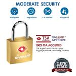 4 Pack TSA Approved Brass Luggage Locks