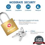 4 Pack TSA Approved Brass Luggage Locks