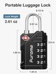 Puroma TSA Approved 4-Digit Luggage Locks - 2 Pack