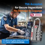 Forge TSA Approved Black Luggage Locks - 2 Pack