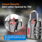 Forge TSA Approved Black Luggage Locks - 2 Pack