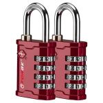 Forge TSA-Approved 4-Digit Combination Lock - Red 2-Pack