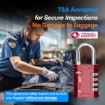 Forge TSA-Approved 4-Digit Combination Lock - Red 2-Pack