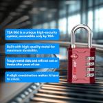 Forge TSA-Approved 4-Digit Combination Lock - Red 2-Pack