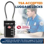 SURE LOCK TSA Approved 3-Digit Combination Lock