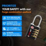 Forge TSA Approved Dual-Access Luggage Lock (4 Pack)