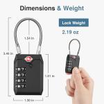 Puroma TSA Approved 4-Digit Luggage Lock Set