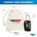 TSA Approved 4-Digit Combo Luggage Lock - 2 Pack