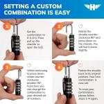 TSA Approved 4-Digit Combo Luggage Lock - 2 Pack