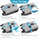 Adjustable TSA Approved Luggage Straps with Lock