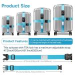 Adjustable TSA Approved Luggage Straps with Lock
