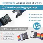 Adjustable TSA Approved Luggage Straps with Lock