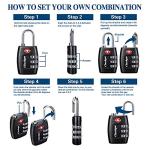 TSA Approved 3-Digit Luggage Locks - 4 Pack