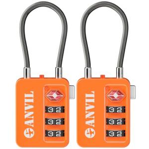 Anvil TSA Luggage Locks with Search Alert (2 Pack)