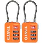 Anvil TSA Luggage Locks with Search Alert (2 Pack)