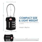 TSA Approved 3-Digit Travel Luggage Lock Set