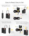 LUGGEX TSA Approved Cut Resistant Luggage Locks
