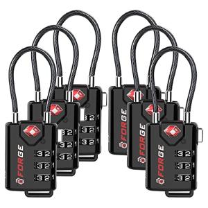 TSA Approved Cable Luggage Locks – 6 Pack