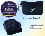 BlueHills Compact Travel Blanket with Pillow and Clip