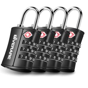 4 Pack TSA Approved Keyless Luggage Locks