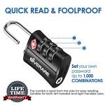 4 Pack TSA Approved Keyless Luggage Locks
