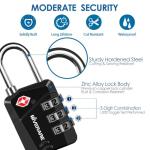 2 Pack TSA Luggage Locks - Keyless 3-Digit Padlocks