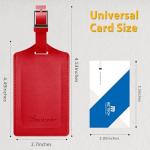 Travelambo Deep Red Faux Leather Luggage Tags 2 Pack