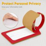 Travelambo Deep Red Faux Leather Luggage Tags 2 Pack