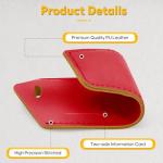 Travelambo Deep Red Faux Leather Luggage Tags 2 Pack