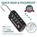 4 Pack TSA Approved 4-Digit Luggage Locks