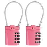 TSA Approved 4-Digit Travel Cable Locks - Pink