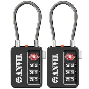 ANVIL TSA Combination Locks with Search Alert, 2-Pack