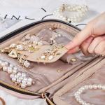NISHEL Pink Travel Jewelry Organizer Case