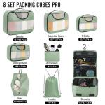Veken 8-Piece Packing Cubes Set for Travel