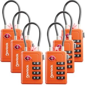 TSA Approved 4-Digit Luggage Locks - 6-Pack