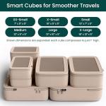 Nobl Travel Compression Packing Cubes Set - Beige