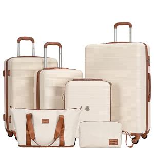 Lightweight 6-Piece Hardshell Luggage Set with TSA Lock