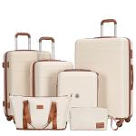 Lightweight 6-Piece Hardshell Luggage Set with TSA Lock